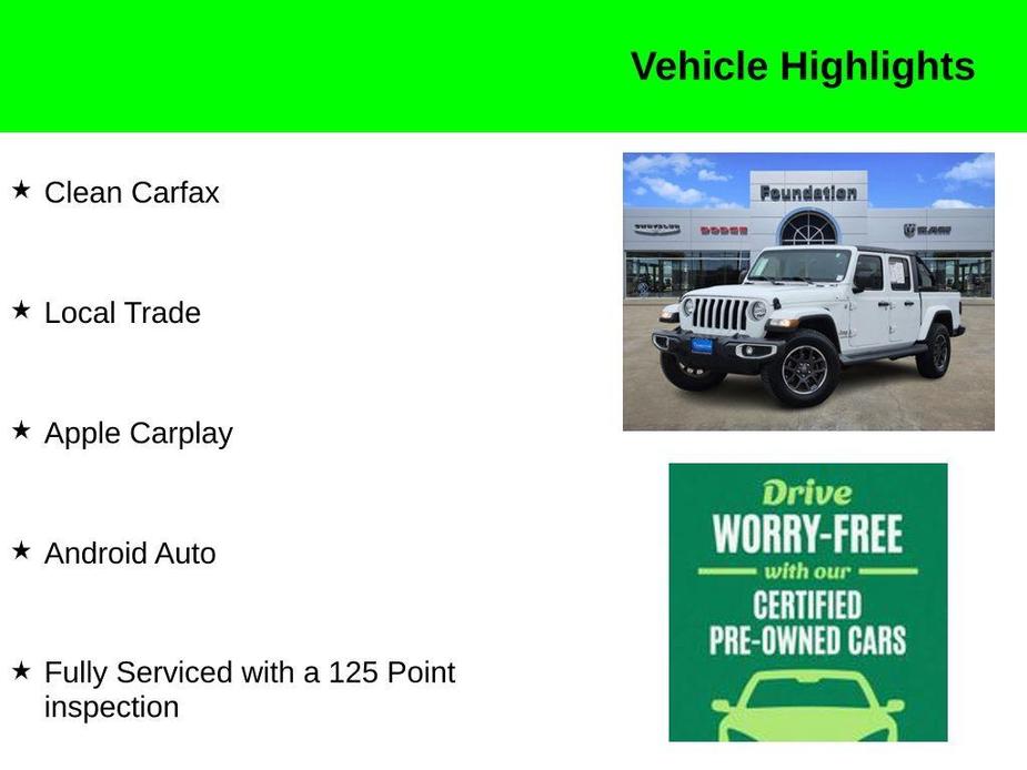 used 2022 Jeep Gladiator car, priced at $30,399