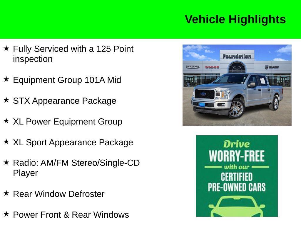 used 2018 Ford F-150 car, priced at $22,299