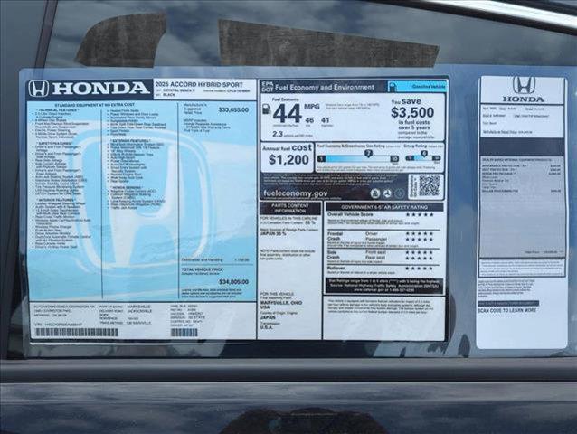 new 2025 Honda Accord Hybrid car, priced at $33,223