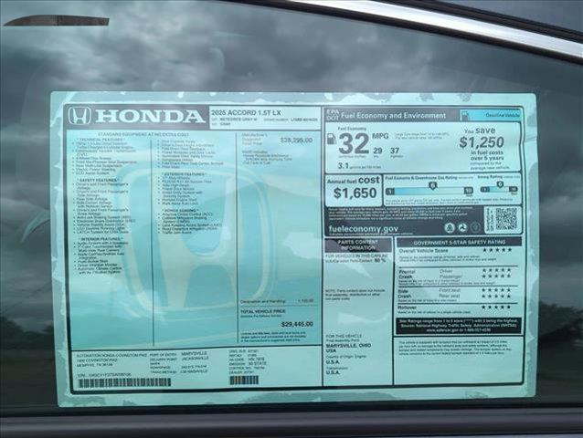 new 2025 Honda Accord car, priced at $28,257