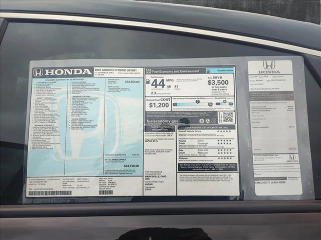 new 2025 Honda Accord Hybrid car, priced at $33,168