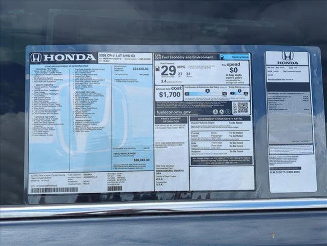 new 2026 Honda CR-V car, priced at $36,045