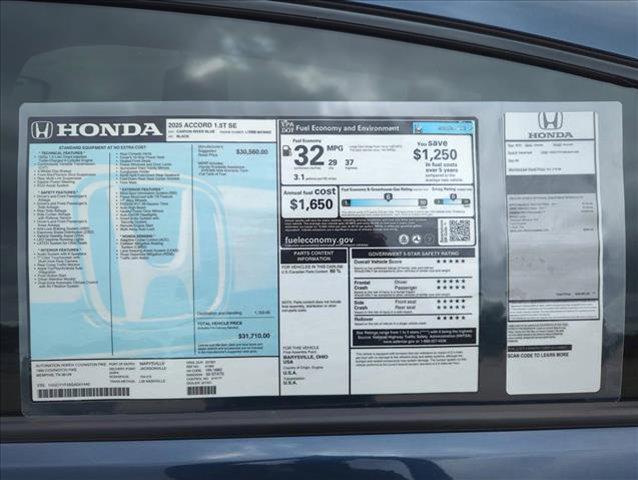 new 2025 Honda Accord car, priced at $30,274