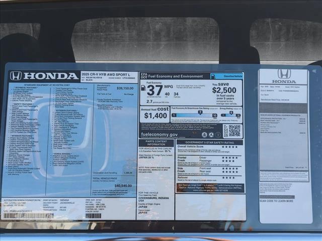 new 2025 Honda CR-V Hybrid car, priced at $38,509