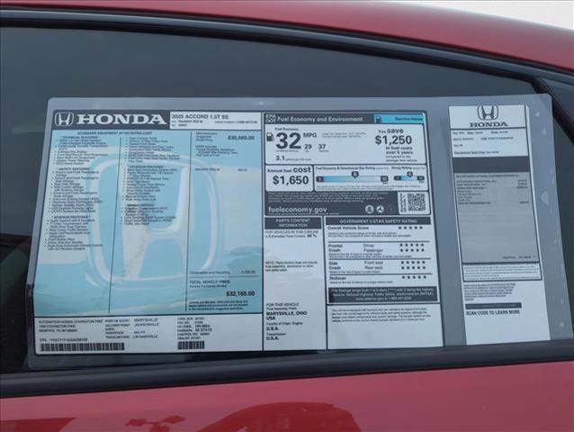 new 2025 Honda Accord car, priced at $30,705