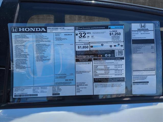 new 2025 Honda Accord car, priced at $30,705