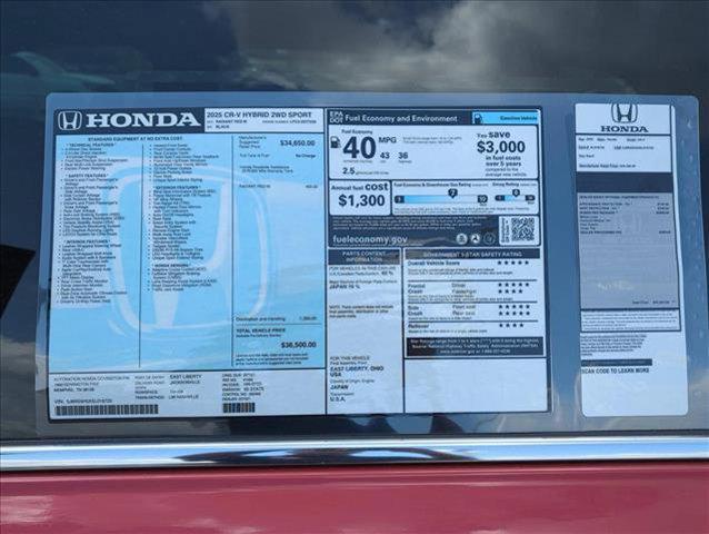 new 2025 Honda CR-V Hybrid car, priced at $34,848