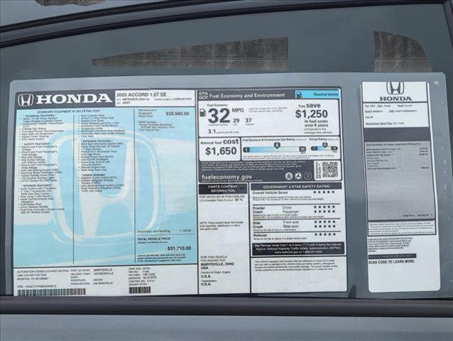 new 2025 Honda Accord car, priced at $30,274