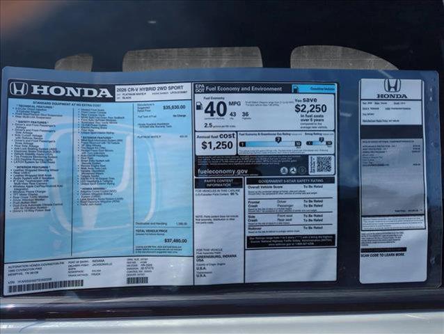 new 2026 Honda CR-V Hybrid car, priced at $37,480