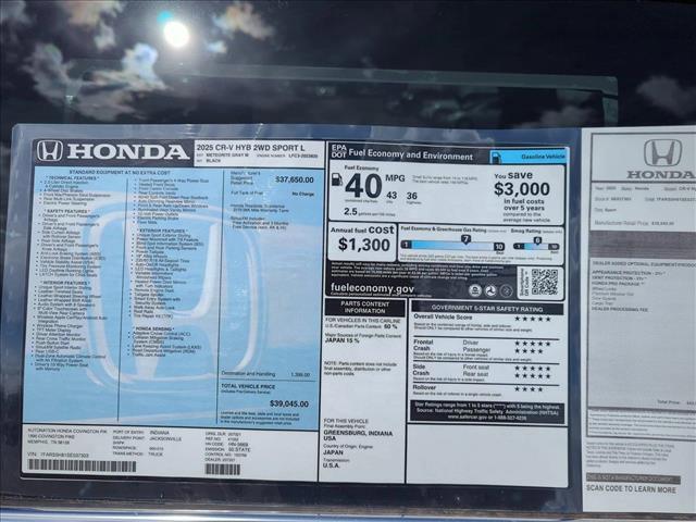 new 2025 Honda CR-V Hybrid car, priced at $37,087