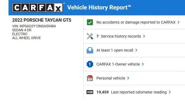 used 2022 Porsche Taycan car, priced at $86,000