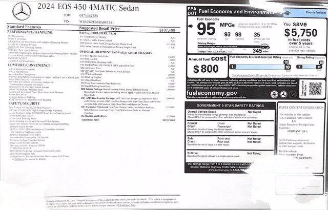 used 2024 Mercedes-Benz EQS 450 car, priced at $87,599
