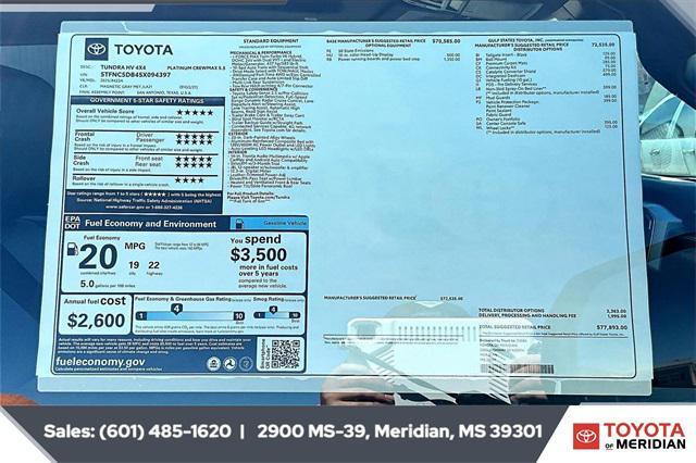 new 2025 Toyota Tundra Hybrid car, priced at $76,893