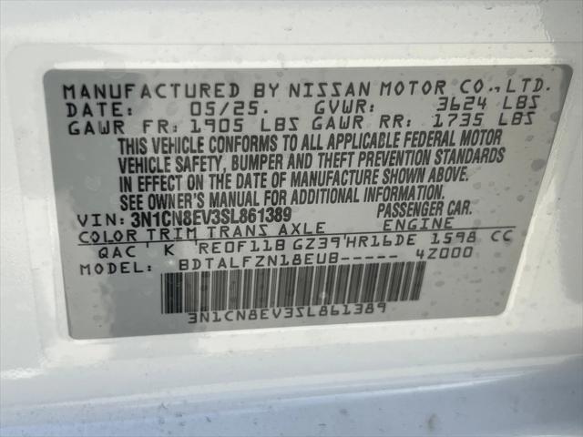 new 2025 Nissan Versa car, priced at $20,872