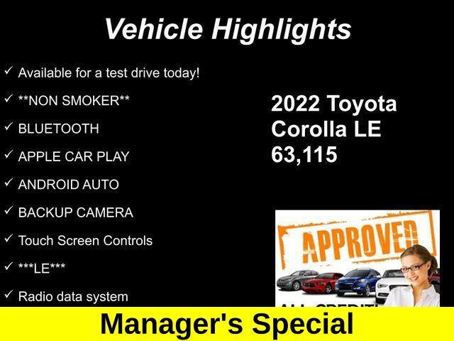 used 2022 Toyota Corolla car, priced at $17,356