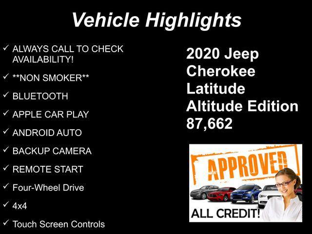 used 2020 Jeep Cherokee car, priced at $15,617