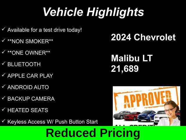 used 2024 Chevrolet Malibu car, priced at $18,939