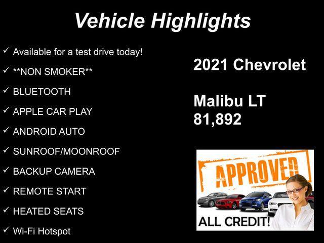 used 2021 Chevrolet Malibu car, priced at $13,941