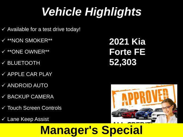 used 2021 Kia Forte car, priced at $15,490