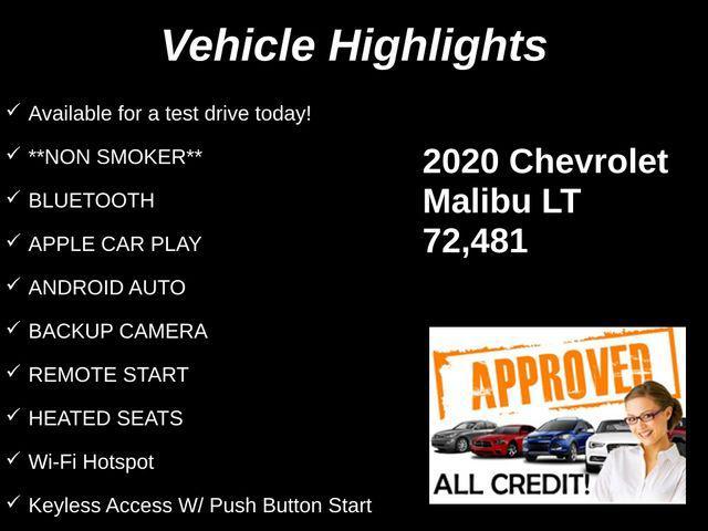 used 2020 Chevrolet Malibu car, priced at $14,499