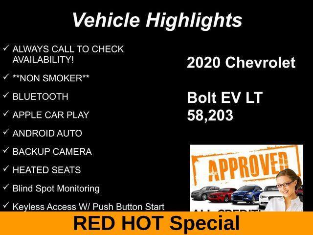 used 2020 Chevrolet Bolt EV car, priced at $13,407
