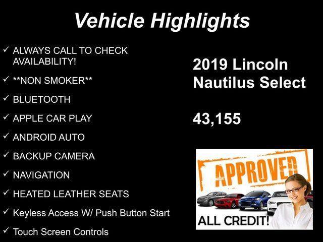 used 2019 Lincoln Nautilus car, priced at $19,995