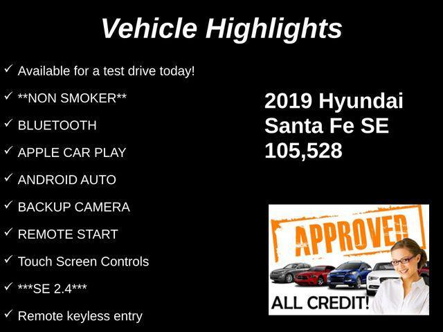 used 2019 Hyundai Santa Fe car, priced at $13,625
