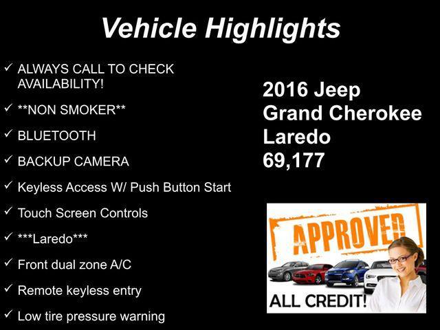 used 2016 Jeep Grand Cherokee car, priced at $16,029