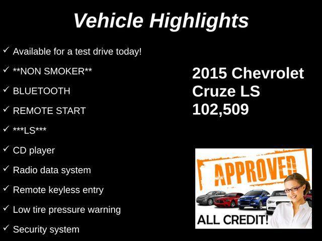 used 2015 Chevrolet Cruze car, priced at $7,074