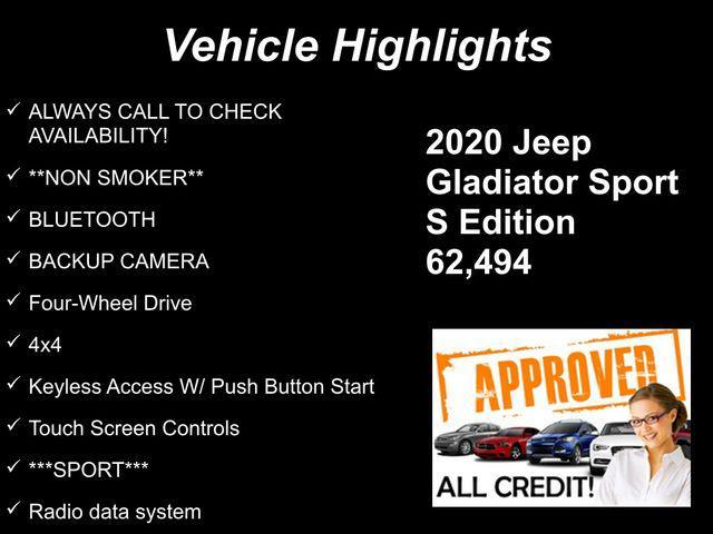 used 2020 Jeep Gladiator car, priced at $25,454