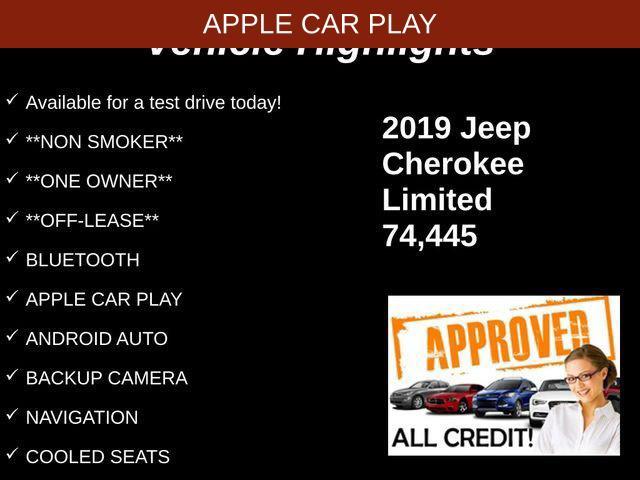 used 2019 Jeep Cherokee car, priced at $18,473