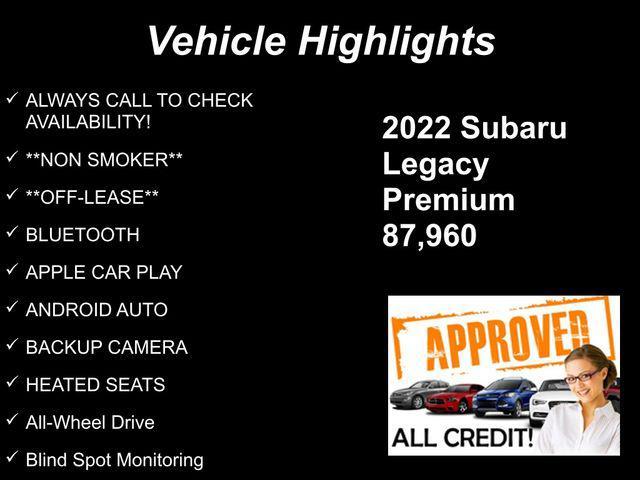 used 2022 Subaru Legacy car, priced at $18,404