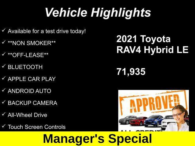 used 2021 Toyota RAV4 Hybrid car, priced at $23,945