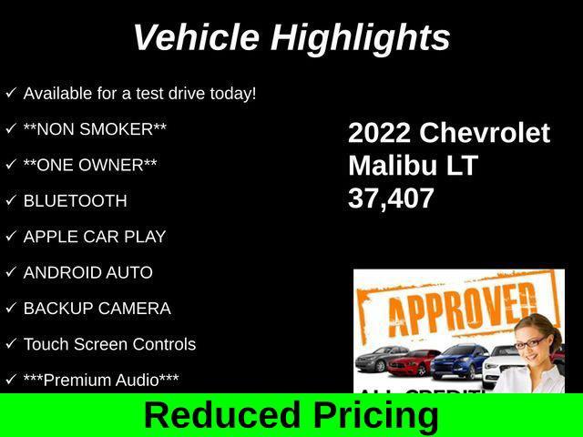 used 2022 Chevrolet Malibu car, priced at $17,988