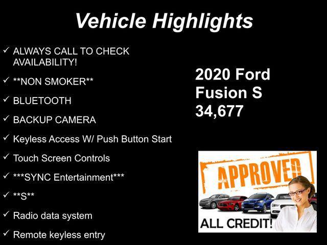 used 2020 Ford Fusion car, priced at $14,753