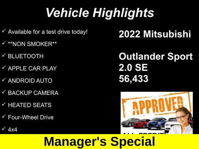 used 2022 Mitsubishi Outlander Sport car, priced at $16,774