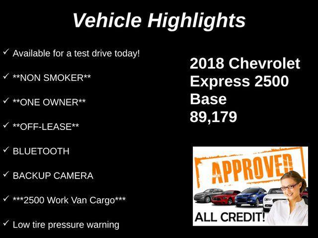 used 2018 Chevrolet Express 2500 car, priced at $19,289