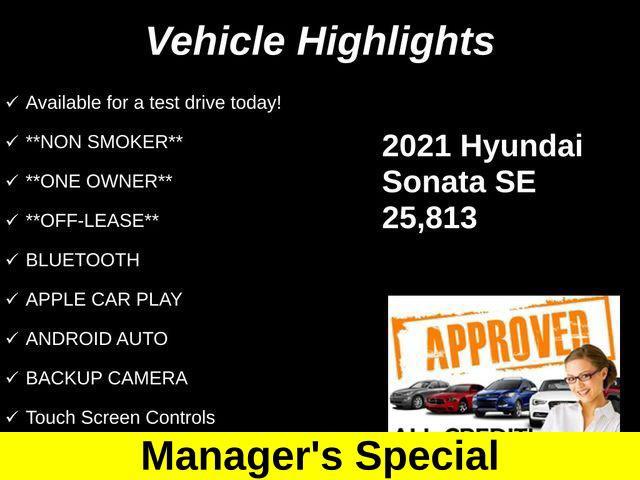 used 2021 Hyundai Sonata car, priced at $17,425