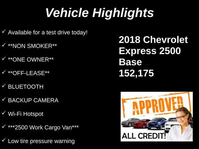 used 2018 Chevrolet Express 2500 car, priced at $14,730