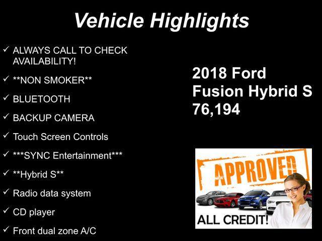 used 2018 Ford Fusion Hybrid car, priced at $12,012