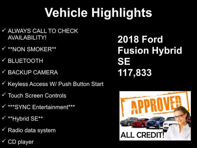 used 2018 Ford Fusion Hybrid car, priced at $8,100
