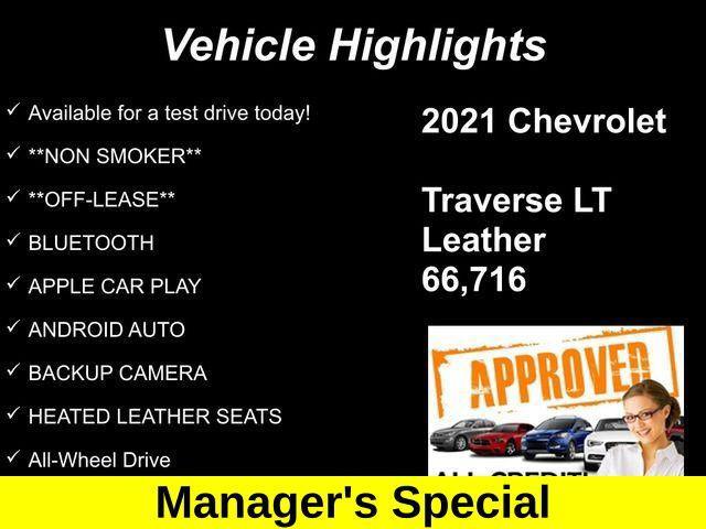 used 2021 Chevrolet Traverse car, priced at $24,914