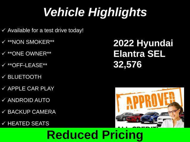 used 2022 Hyundai Elantra car, priced at $17,267