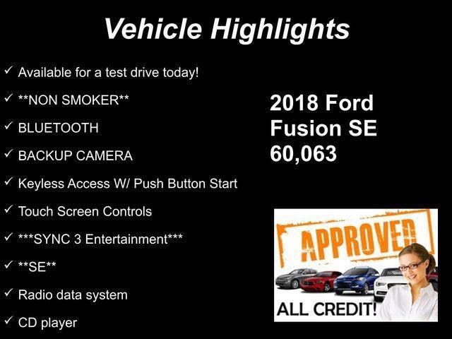 used 2018 Ford Fusion car, priced at $12,693