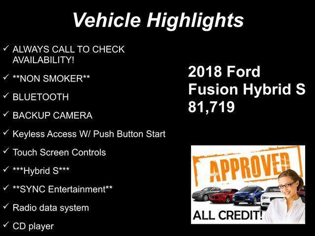used 2018 Ford Fusion Hybrid car, priced at $11,500