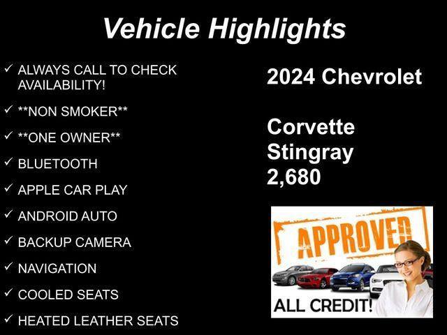 used 2024 Chevrolet Corvette car, priced at $65,146