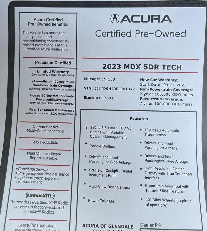 used 2023 Acura MDX car, priced at $41,488