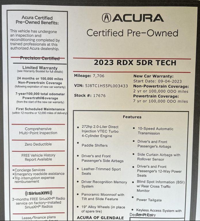 used 2023 Acura RDX car, priced at $38,488