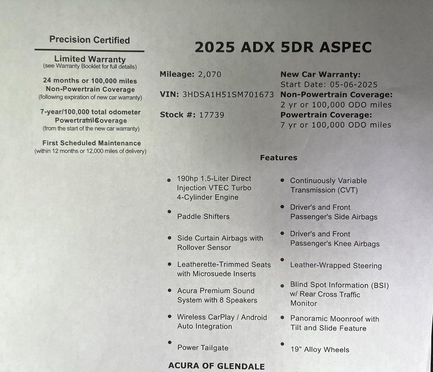 used 2025 Acura ADX car, priced at $34,988