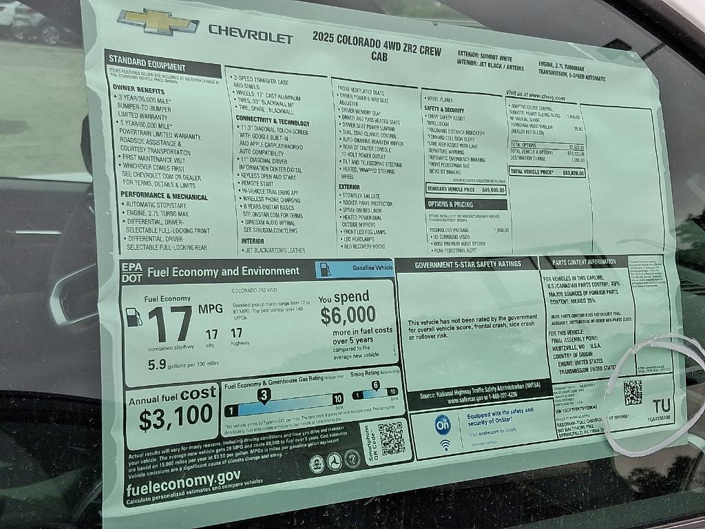 new 2025 Chevrolet Colorado car, priced at $51,976